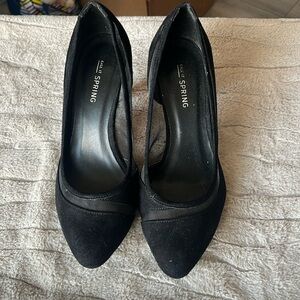 Call it spring kitten black mesh heels